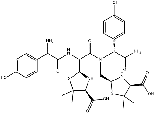 Glycinamide, (2R)-2-(4-hydroxyphenyl)glycyl-(2R)-2-[(2S,4S)-4-carboxy-5,5-dimethyl-2-thiazolidinyl]glycyl-N-[[(2S,4S)-4-carboxy-5,5-dimethyl-2-thiazolidinyl]methyl]-2-(4-hydroxyphenyl)-, (2R)- (9CI)