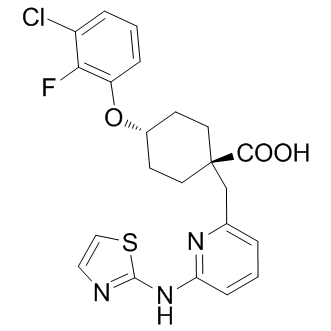 trans-4-(3-Chloro-2-fluorophenoxy)-1-[[6-(2-thiazolylamino)-2-pyridinyl]methyl]cyclohexanecarboxylic acid