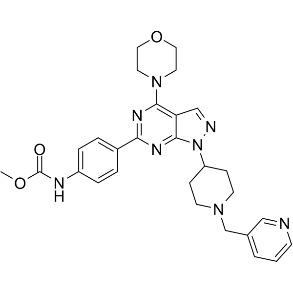 methyl N-[4-[4-morpholin-4-yl-1-[1-(pyridin-3-ylmethyl)piperidin-4-yl]pyrazolo[3,4-d]pyrimidin-6-yl]phenyl]carbamate