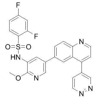 2,4-difluoro-N-(2-methoxy-5-(4-(pyridazin-4-yl)quinolin-6-yl)pyridin-3-yl)benzenesulfonamide