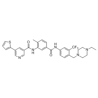 N-(5-((4-((4-ethylpiperazin-1-yl)methyl)-3-(trifluoromethyl)phenyl)carbamoyl)-2-methylphenyl)-5-(thiophen-2-yl)nicotinamide