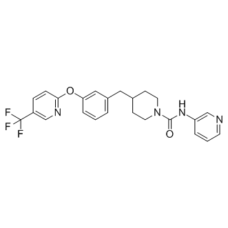 N-3-Pyridinyl-4-[[3-[[5-(trifluoromethyl)-2-pyridinyl]oxy]phenyl]methyl]-1-piperidinecarboxamide                           PF 3845