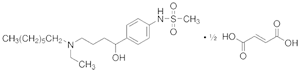 N-(4-(4-(乙基庚基胺)-1-羟基丁基)苯基)甲磺酰胺半富马酸盐