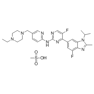 N-[5-[(4-ethylpiperazin-1-yl)methyl]pyridin-2-yl]-5-fluoro-4-(7-fluoro-2-methyl-3-propan-2-ylbenzimidazol-5-yl)pyrimidin-2-amine,methanesulfonic acid