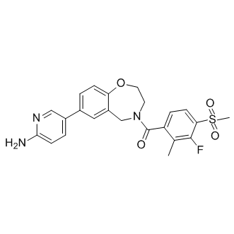 [7-(6-Amino-3-pyridinyl)-2,3-dihydro-1,4-benzoxazepin-4(5H)-yl][3-fluoro-2-methyl-4-(methylsulfonyl)phenyl]-methanone     XL388