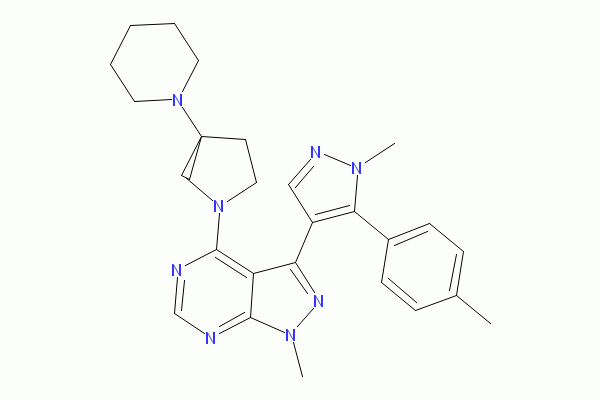 1-methyl-3-[1-methyl-5-(4-methylphenyl)pyrazol-4-yl]-4-[(3S)-3-piperidin-1-ylpyrrolidin-1-yl]pyrazolo[3,4-d]pyrimidine