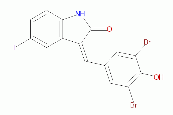 3-(3,5-dibromo-4-hydroxybenzyliden)-5-iodo-1,3-dihydroindol-2-one