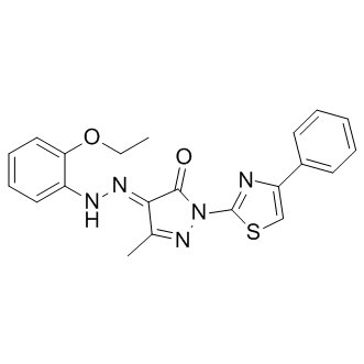 1H-Pyrazole-4,5-dione, 3-methyl-1-(4-phenyl-2-thiazolyl)-, 4-[2-(2-ethoxyphenyl)hydrazone]