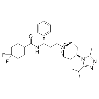4,4-difluoro-N-[(1S)-3-{(1R,5S)-3-[3-methyl-5-(1-methylethyl)-4H-1,2,4-triazol-4-yl]-8-azabicyclo[3.2.1]oct-8-yl}-1-phenylpropyl]cyclohexanecarboxamide