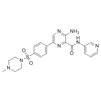 3-Amino-6-{4-[(4-methyl-1-piperazinyl)sulfonyl]phenyl}-N-(3-pyridinyl)-2-pyrazinecarboxamide