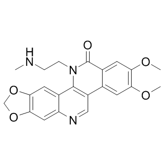 8,9-dimethoxy-2,3-methylenedioxy-5-[2-(N-methylamino)ethyl]-5H-dibenzo[c,h]1,6-naphthyridin-6-one