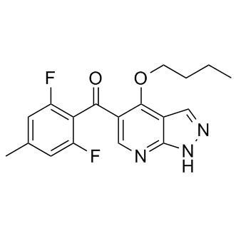 (4-Butoxy-1H-pyrazolo[3,4-b]pyridin-5-yl)(2,6-difluoro-4-methylphenyl)-methanone                                                BMS265246