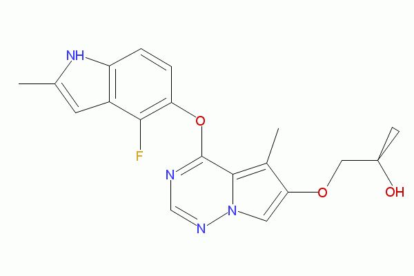 1-[[4-[(4-Fluoro-2-methyl-1H-indol-5-yl)oxy]-5-methylpyrrolo[2,1-f][1,2,4]triazin-6-yl]oxy]-2-propanol