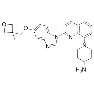 [1-[2-[5-(3-Methyloxetan-3-ylmethoxy)benzimidazol-1-yl]quinolin-8-yl]piperidin-4-yl]amine