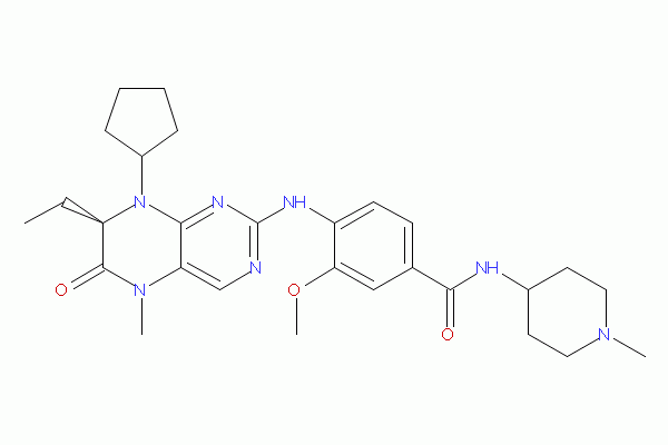 4-[[(7R)-8-环戊基-7-乙基-5,6,7,8-四氢-5-甲基-6-氧代-2-喋啶基]氨基]-3-甲氧基-N-(1-甲基-4-哌啶基)苯甲酰胺