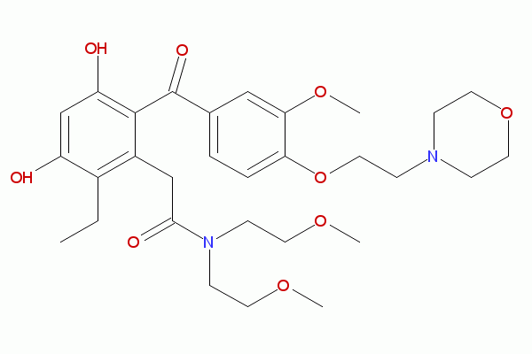 2-Ethyl-3,5-dihydroxy-N,N-bis(2-methoxyethyl)-6-[3-methoxy-4-[2-(4-morpholinyl)ethoxy]benzoyl]benzeneacetamide