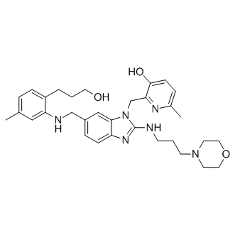 3-Pyridinol, 2-[[6-[[[2-(3-hydroxypropyl)-5-methylphenyl]amino]methyl]-2-[[3-(4-morpholinyl)propyl]amino]-1H-benzimidazol-1-yl]methyl]-6-methyl-