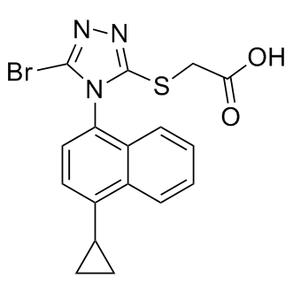 2-{[5-broMo-4-(4-cyclopropylnaphthalen-1-yl)-4H-1,2,4-triazol-3-yl]sulfanyl}acetic acid