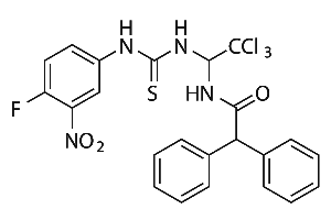 α-Phenyl-N-[2,2,2-trichloro-1-[[[(4-fluoro-3-nitrophenyl)amino]thioxomethyl]amino]ethyl]benzeneacetamide