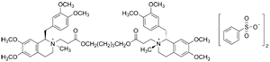 (1R,2R)-1-(3,4-dimethoxybenzyl)-2-(3-{[5-({3-[(2R,4R)-4-(3,4-dimethoxybenzyl)-6,7-dimethoxy-2-methyl-3,4-dihydroisoquinolinium-2(1H)-yl]propanoyl}oxy)pentyl]oxy}-3-oxopropyl)-6,7-dimethoxy-2-methyl-1,2,3,4-tetrahydroisoquinolinium bisbenzenesulfonate