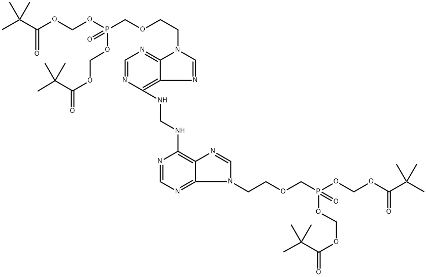 (((((((methylenebis(azanediyl))bis(9H-purine-6,9-diyl))bis(ethane-2,1-diyl))bis(oxy))bis(methylene))bis(oxo-l5-phosphanetriyl))tetrakis(oxy))tetrakis(methylene)tetrakis(2,2-dimethylpropanoate)