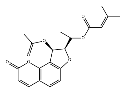 3-Methyl-2-butenoic acid [1-[(8S)-9α-acetoxy-8,9-dihydro-2-oxo-2H-furo[2,3-h]-1-benzopyran-8-yl]-1-methylethyl] ester