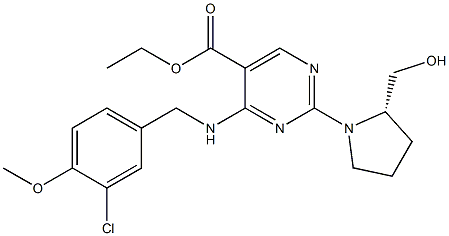 ethyl (S)-4-((3-chloro-4-methoxybenzyl)amino)-2-(2-(hydroxymethyl)pyrrolidin-1-yl)pyrimidine-5-carboxylate