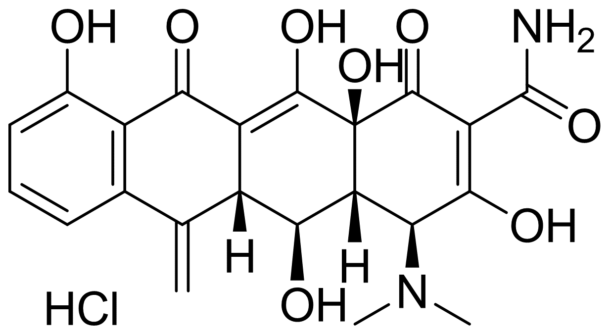2-[amino(hydroxy)methylidene]-4-(dimethylamino)-5,10,11,12a-tetrahydroxy-6-methylene-4,4a,5,5a-tetrahydrotetracene-1,3,12-trione hydrochloride