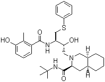 (3S,4aS,8aS)-N-(1,1-Dimethylethyl)decahydro-2-[(2R,3R)-2-hydroxy-3-[(3-hydroxy-2-methylbenzoyl)amino]-4-(phenylthio)butyl]-3-isoquinolinecarboxamide