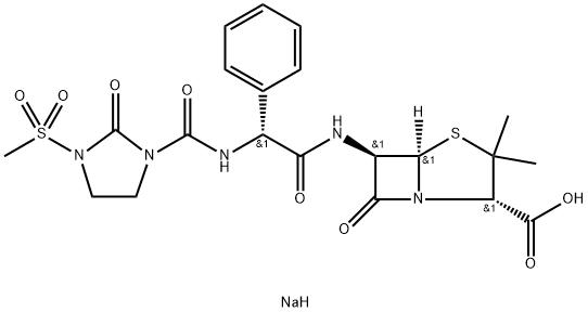 4-Thia-1-azabicyclo[3.2.0]heptane-2-carboxylic acid, 3,3-dimethyl-6-[[[[[3-(methylsulfonyl)-2-oxo-1-imidazolidinyl]carbonyl]amino]phenylacetyl]amino]-7-oxo-, monosodium salt, [2S-[2alpha,5alpha,6beta(S*)]]-