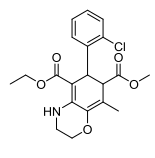 5-ethyl 7-methyl 6-(2-chlorophenyl)-8-methyl-3,4,6,7-tetrahydro-2H- benzo[b][1,4]oxazine-5,7-dicarboxylate