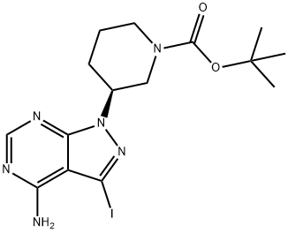 1-Piperidinecarboxylic acid, 3-(4-amino-3-iodo-1H-pyrazolo[3,4-d]pyrimidin-1-yl)-, 1,1-dimethylethyl ester, (3S)-