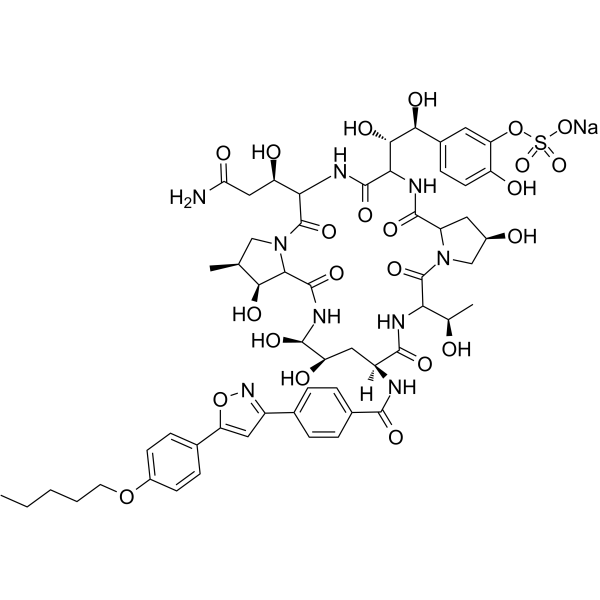 1-[(4R,5R)-4,5-Dihydroxy-N2-[4-[5-[4-(pentyloxy)phenyl]-3-isoxazolyl]benzoyl]-L-ornithine]-4-[(4S)-4-hydroxy-4-[4-hydroxy-3-(sulfooxy)phenyl]-L-threonine]pneuMocandin A0 MonosodiuM Salt