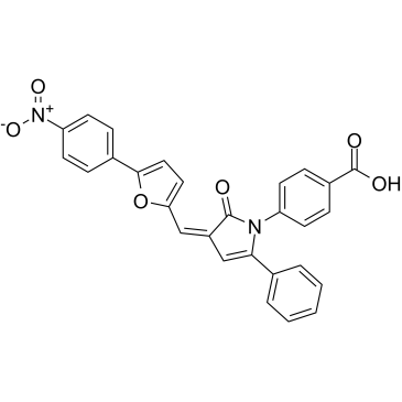 (E)-4-(3-((5-(4-Nitrophenyl)furan-2-yl)methylene)-2-oxo-5-phenyl-2,3-dihydro-1H-pyrrol-1-yl)benzoic