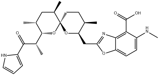 5-(Methylamino)-2-[[(2R,3R,6S,8S,9R,11R)-3,9,11-trimethyl-8-[(1S)-1-methyl-2-oxo-2-(1H-pyrrol-2-yl)-ethyl]-1,7-dioxaspiro[5.5]undec-2-yl]methyl]-4-benzoxazolecarboxylic acid