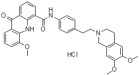 GW 0918N-[4-[2-(3,4-Dihydro-6,7-diMethoxy-2(1H)-isoquinolinyl)ethyl]phenyl]-9,10-dihydro-5-Methoxy-9-oxo-4-acridinecarboxaMide, (HCl salt)