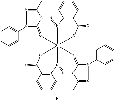 Hydrogen bis(2-((4,5-dihydro-3-methyl-5-oxo-1-phenyl-1H-pyrazol-4-yl)azo)benzoato(2-))chromate(1-)