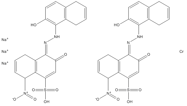 Bis[3-hydroxy-4-[(2-hydroxy-1-naphthalenyl)azo]-7-nitro-1-naphthalenesulfonato(3-)]chromate(3-) trisodium