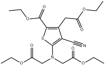 2-[N,N-di(ethoxycarbonylmethyl)amino]-3-cyano-4-ethoxycarbonylmethylthiophene-5-carboxylic acid ethyl ester