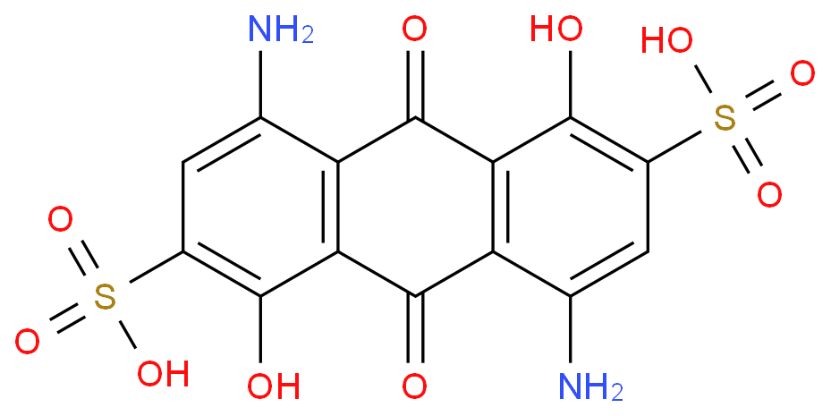 4,8-diamino-1,5-dihydroxy-9,10-dioxoanthracene-2,6-disulfonic acid