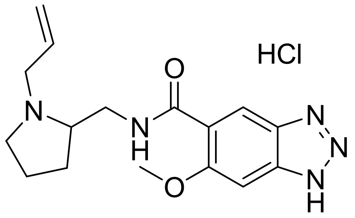 6-methoxy-N-{[1-(prop-2-en-1-yl)pyrrolidin-2-yl]methyl}-1H-1,2,3-benzotriazole-5-carboxamidehydrochloride