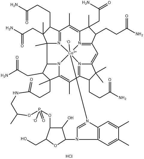Cobinamide, Co-hydroxy-, f-(dihydrogen phosphate), inner salt, 3-ester with (5,6-dimethyl-1-.alpha.-D-ribofuranosyl-1H-benzimidazole-.kappa.N3), monohydrochloride
