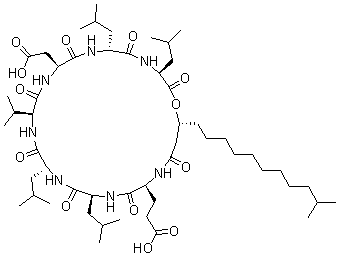 Cyclo(L-α-aspartyl-D-leucyl-L-leucyl-3-hydroxy-13-methyltetradecanoyl-L-α-glutamyl-L-leucyl-D-leucyl-L-valyl)