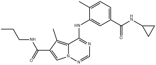 4-[[5-[(Cyclopropylamino)carbonyl]-2-methylphenyl]amino]-5-methyl-N-propylpyrrolo[2,1-f][1,2,4]triazine-6-carboxamide