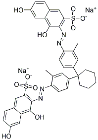 disodium,3-[2-[4-[1-[4-[2-(1,7-dioxo-3-sulfonatonaphthalen-2-yl)hydrazinyl]-3-methylphenyl]cyclohexyl]-2-methylphenyl]hydrazinyl]-4,6-dioxonaphthalene-2-sulfonate