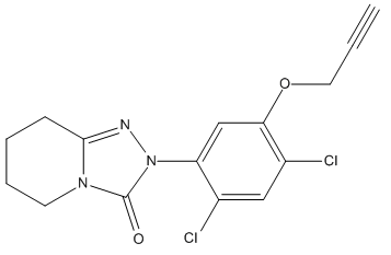 2-(2,4-dichloro-5-prop-2-ynyloxyphenyl)-5,6,7,8-tetrahydro-1,2,4-triazole(4,3-a)pyridin-3(2H)-one
