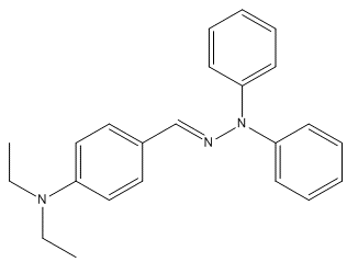 Benzaldehyde, 4-(diethylamino)-, diphenylhydrazone, (E)- (9CI)