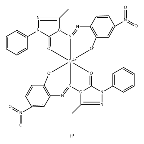 hydrogen [2,4-dihydro-4-[(2-hydroxy-4-nitrophenyl)azo]-5-methyl-2-phenyl-3H-pyrazol-3-onato(2-)][2,4-dihydro-4-[(2-hydroxy-5-nitrophenyl)azo]-5-methyl-2-phenyl-3H-pyrazol-3-onato(2-)]chromate(1-)