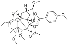 Aconitane-8,14-diol, 20-ethyl-1,6,16-trimethoxy-4-(methoxymethyl)-, 8-acetate 14-(4-methoxybenzoate), (1α,6α,14α,16β)-