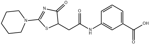 3-[[2-[4,5-二氢-4-氧代-2-(1-哌啶基)-5-噻唑基]乙酰基]氨基]苯甲酸